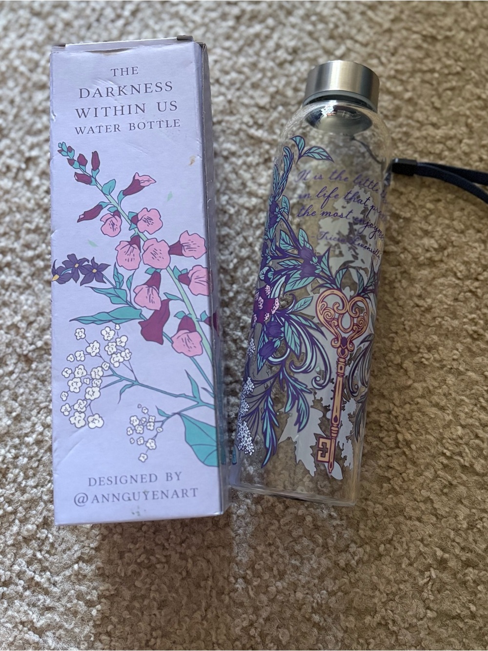 Fairyloot The Darkness Within Us Glass Water bottle